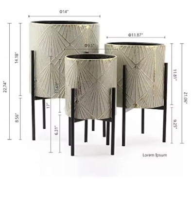 Planters for Indoor Plants, Set of 3 Floor Plants