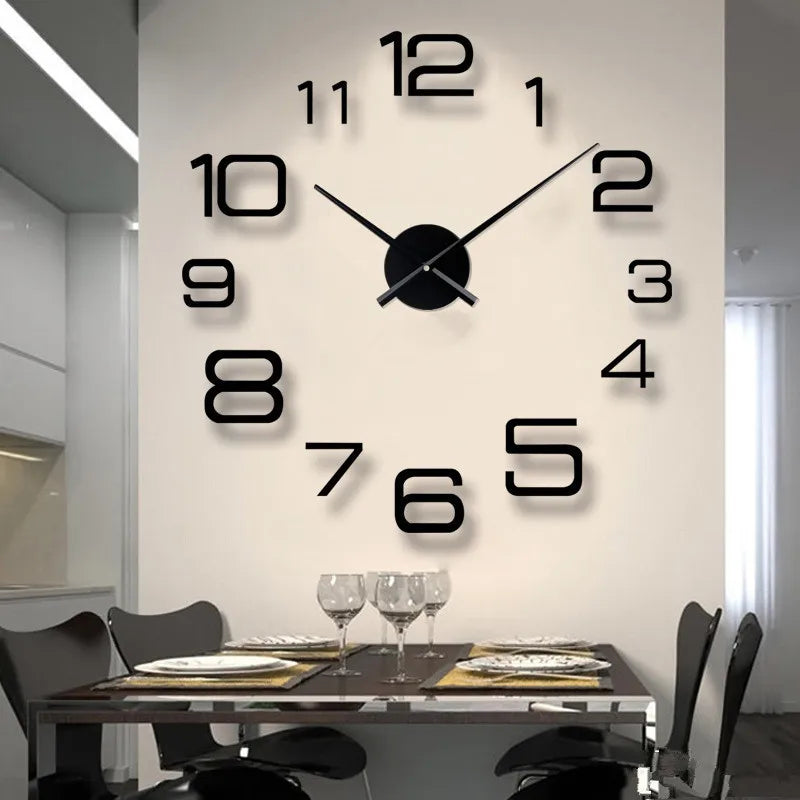 Reloj colgante de pared DIY sin marco creativo 3D